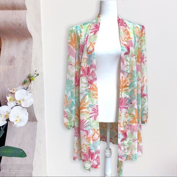 CAbi Jackets & Blazers - CAbi Sunset Kimono Colorful Summertime Light Jacket Topper Wrap Size Small